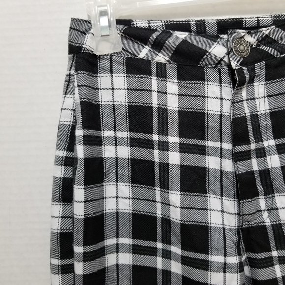 Almost Famous pants 0 plaid check gingham bell bottom flare boho hippie retro - Picture 3 of 16